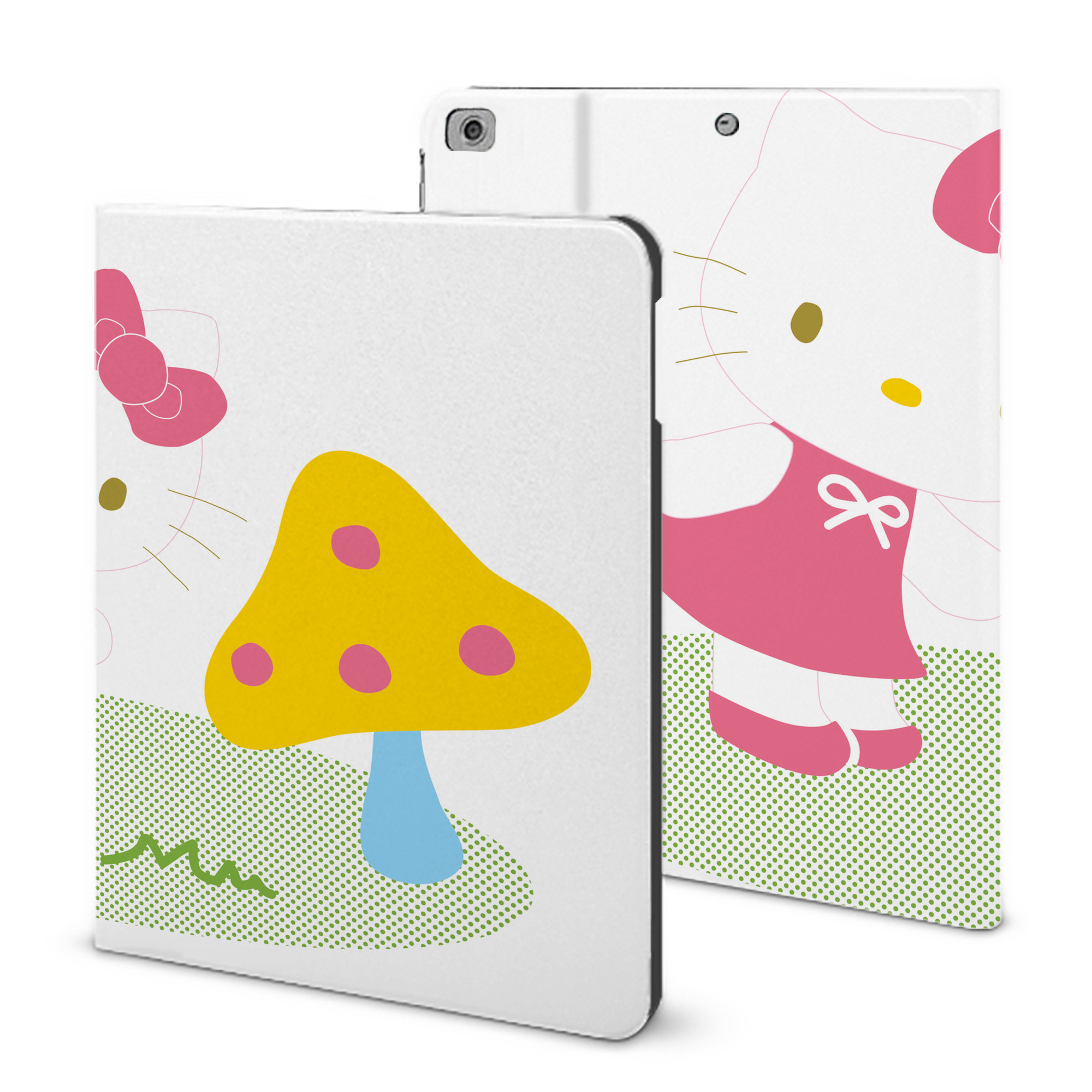 （画像用） Hello Kitty ハローキティ IPad ケース ブック型 PUレザー TPU 耐衝撃 軽量 薄型 ペン収納なし 全面保護 IPad 各モデル対応